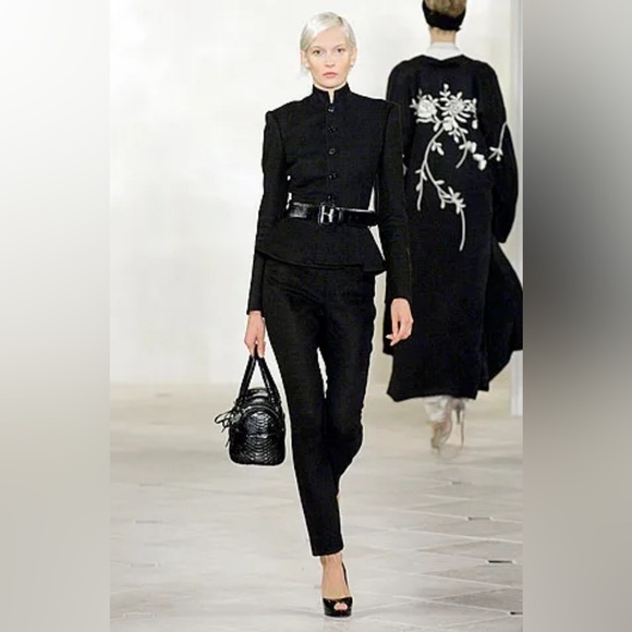 Ralph Lauren Collection Python Snakeskin Purse Hand Bag Runway Vintage Black - Picture 2 of 8